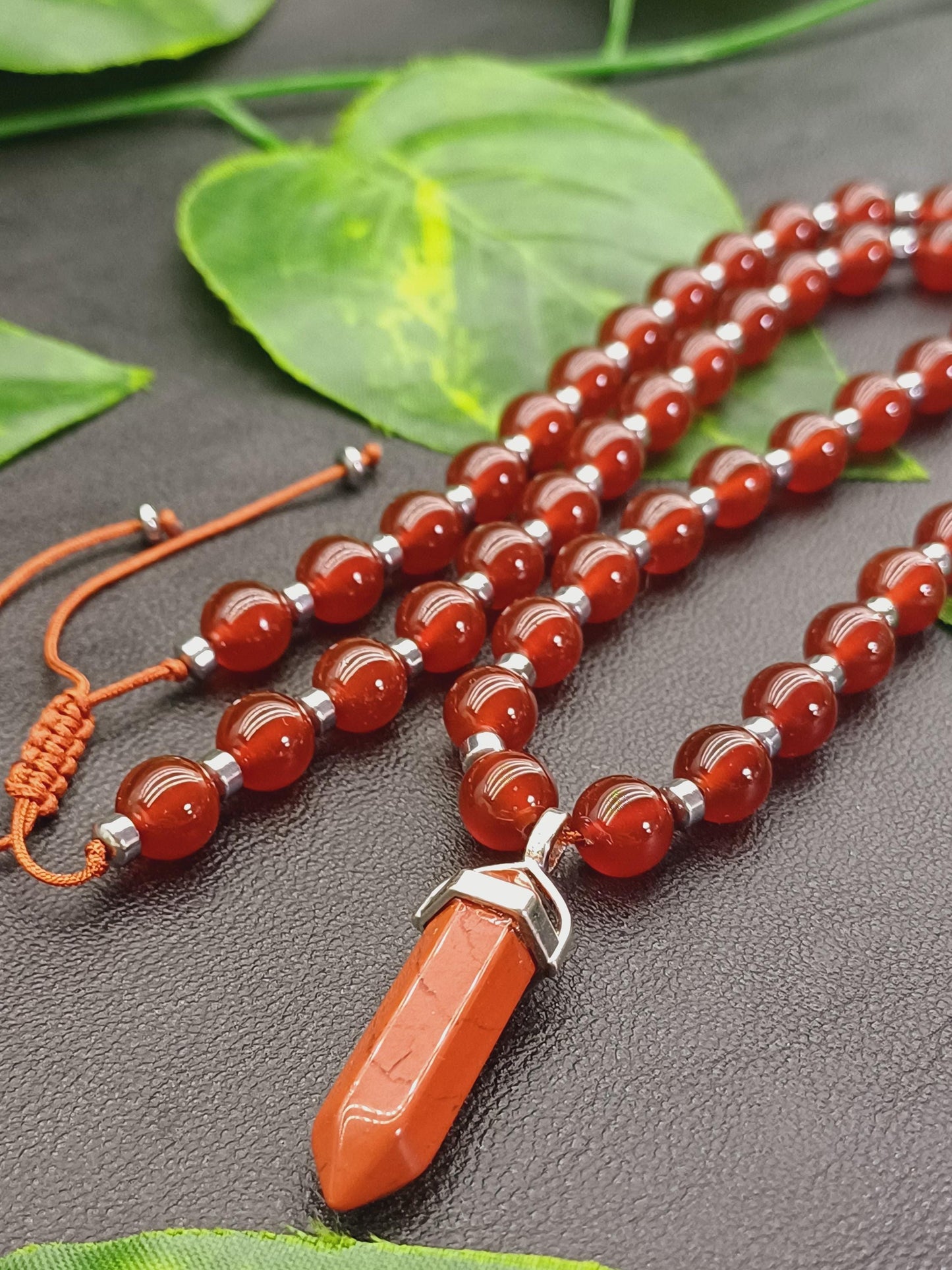 Karnelyan Akik Doğaltaş Kolye