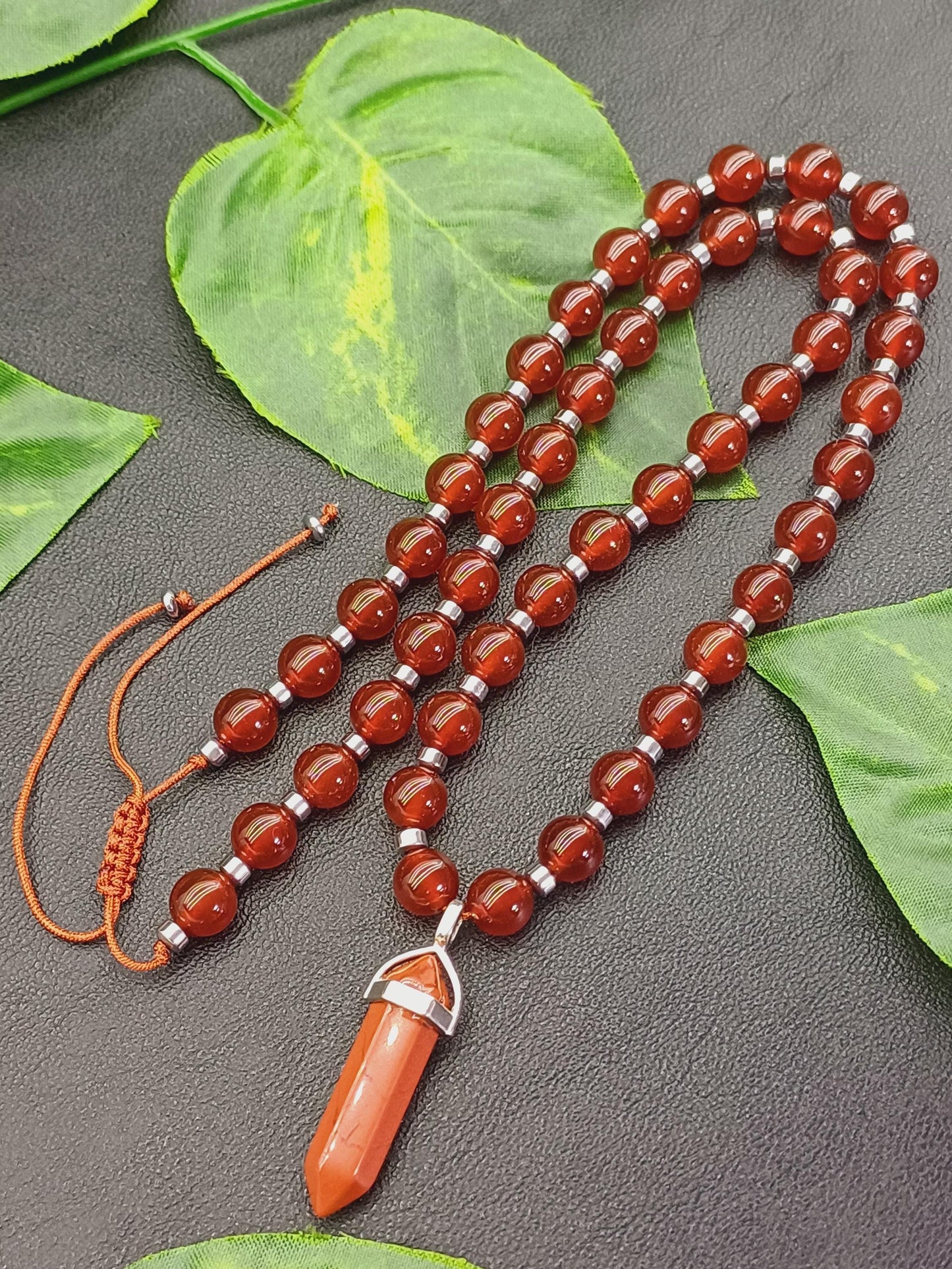 Karnelyan Akik Doğaltaş Kolye