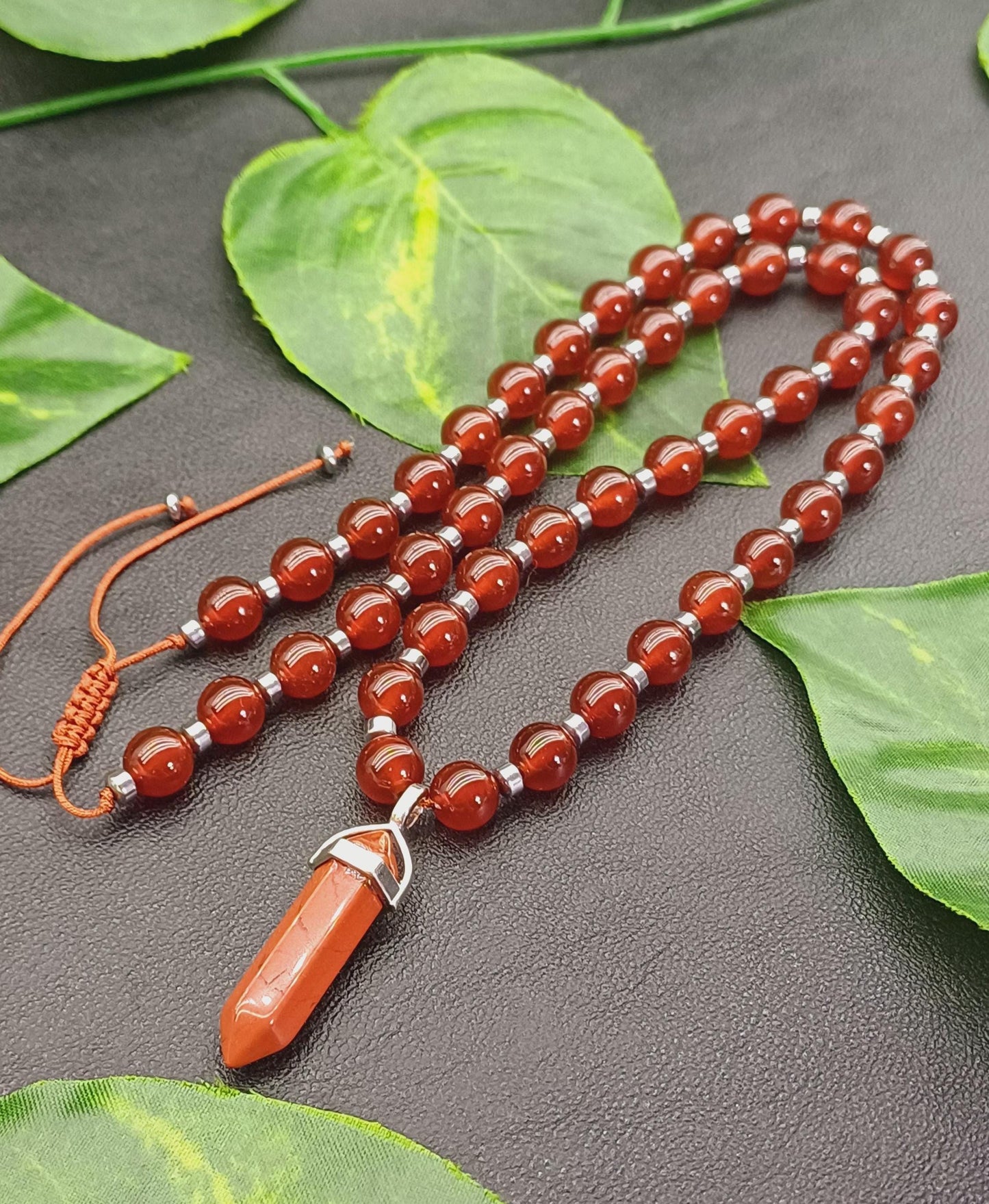 Karnelyan Akik Doğaltaş Kolye