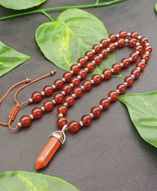 Karnelyan Akik Doğaltaş Kolye