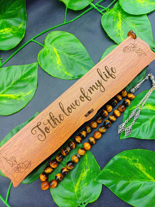 Kişiye Özel Lazer Kazıma Ahşap Tesbih Kutusu