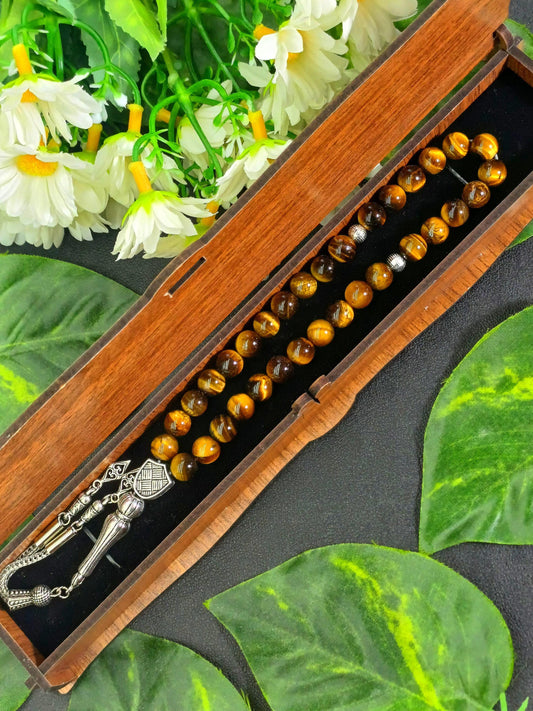 8 mm Kaplan Gözü Doğaltaş Tesbih