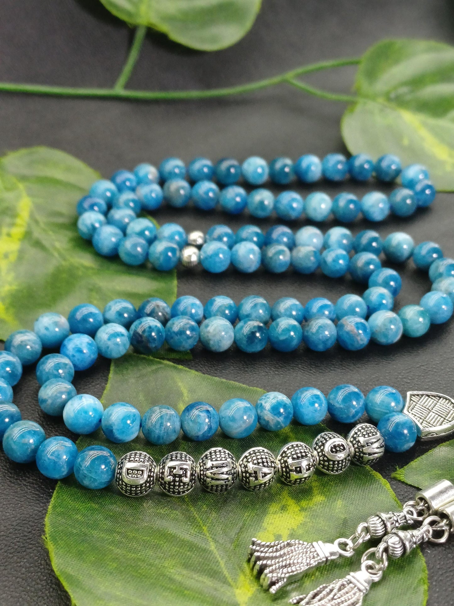 99 Boncuklu Kişiye Özel Mavi Apatit Tebih