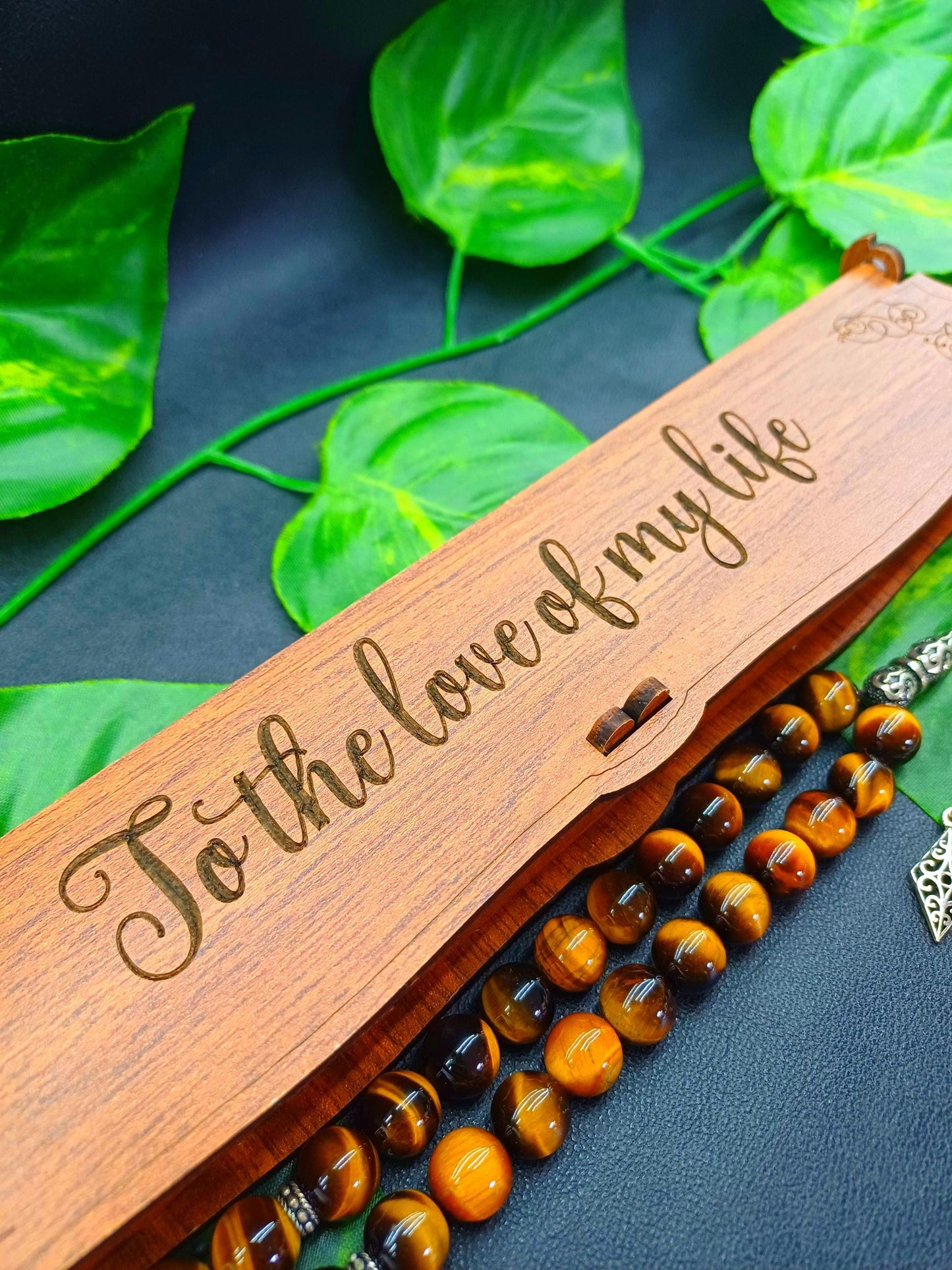 Kişiye Özel Lazer Kazıma Ahşap Tesbih Kutusu