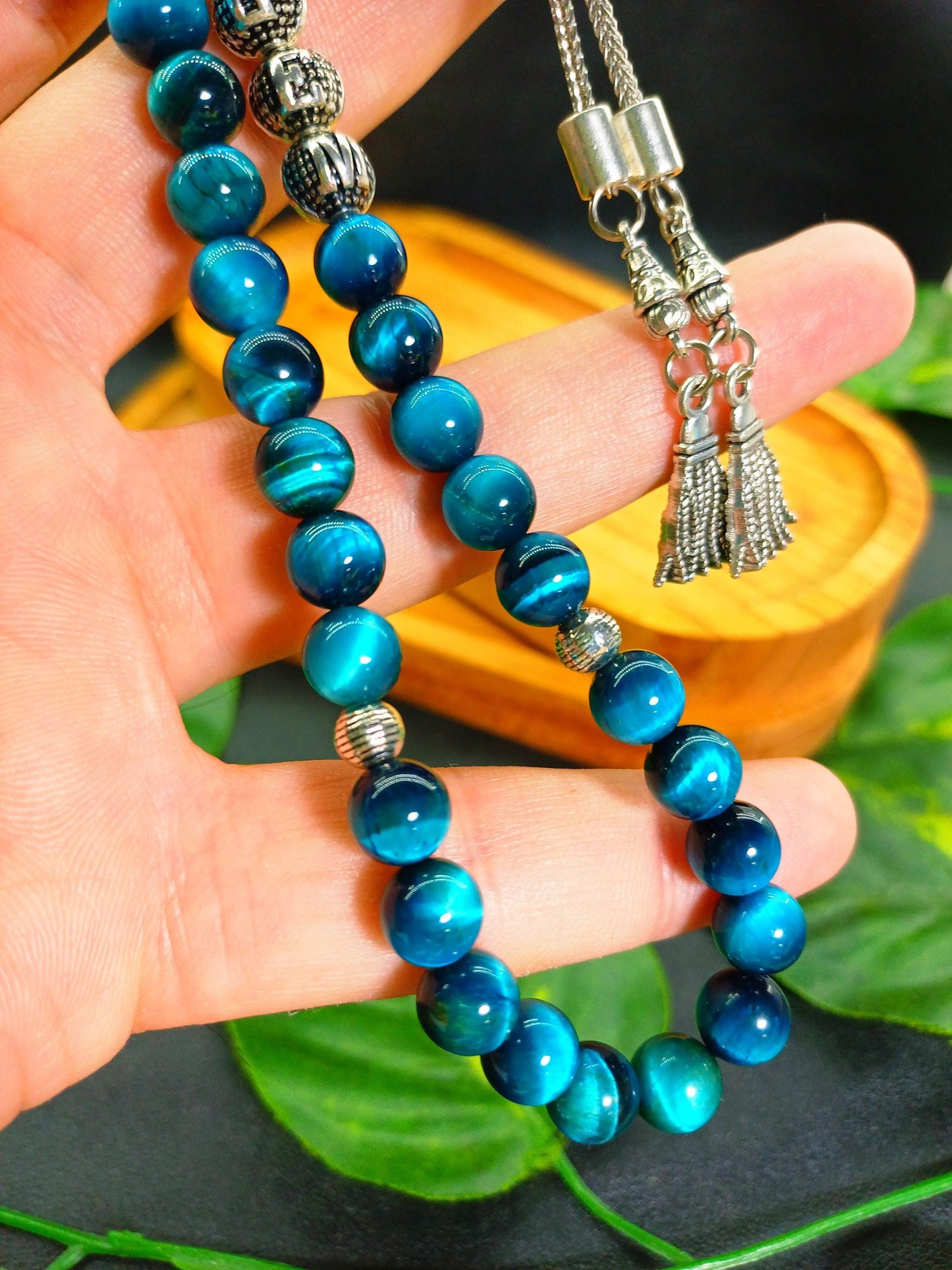 Kişiye Özel Okyanus Mavisi Doğaltaş Tesbih