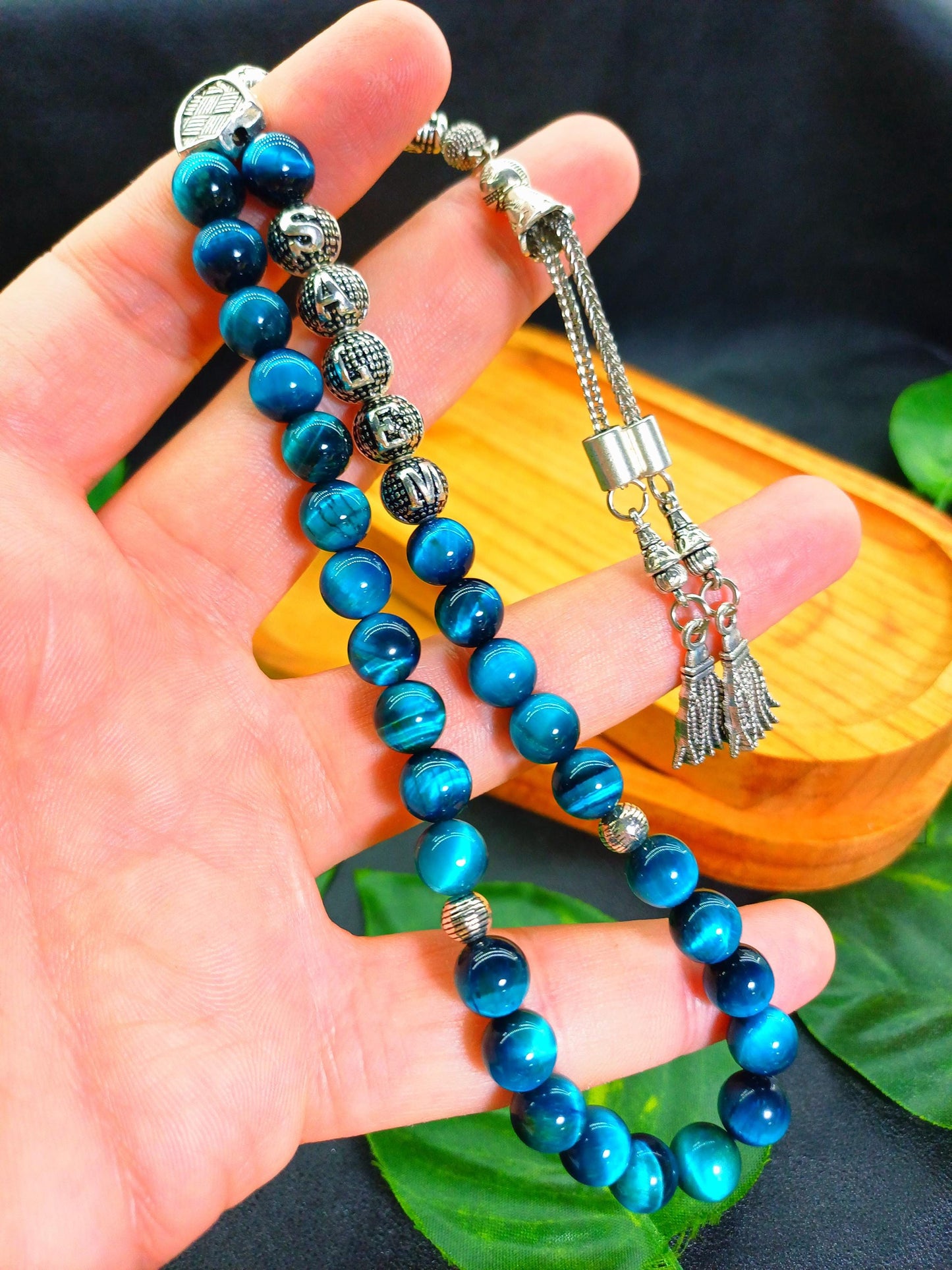 Kişiye Özel Okyanus Mavisi Doğaltaş Tesbih