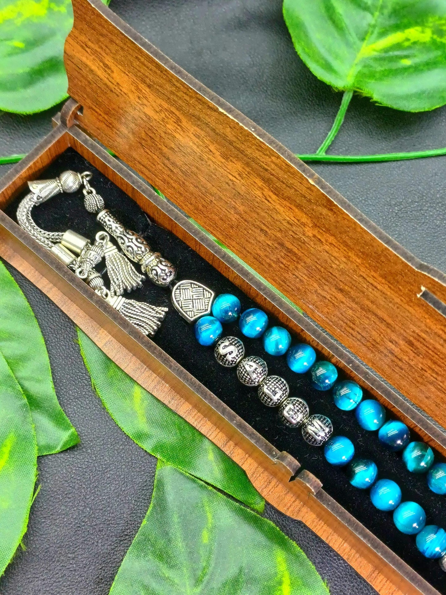 Kişiye Özel Okyanus Mavisi Doğaltaş Tesbih