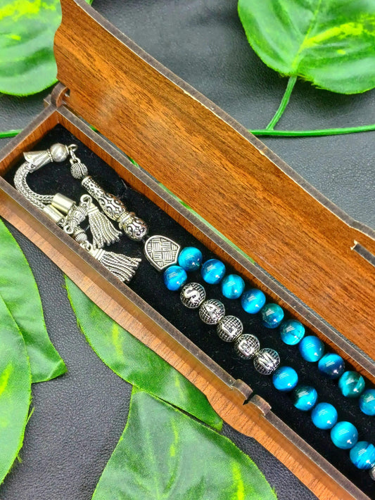 Kişiye Özel Okyanus Mavisi Doğaltaş Tesbih