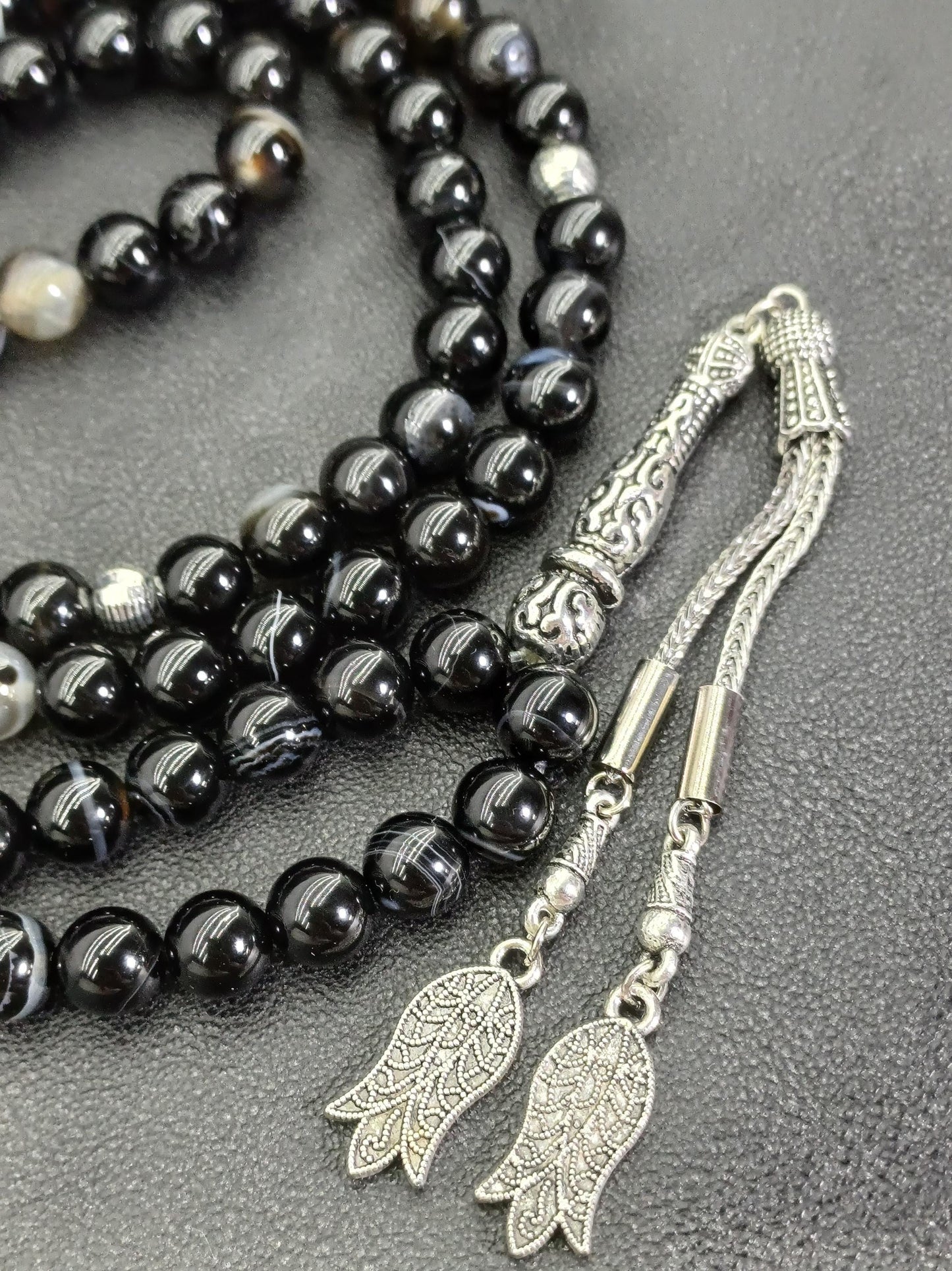 99 Boncuklu Siyah Akik Doğaltaş Tesbih