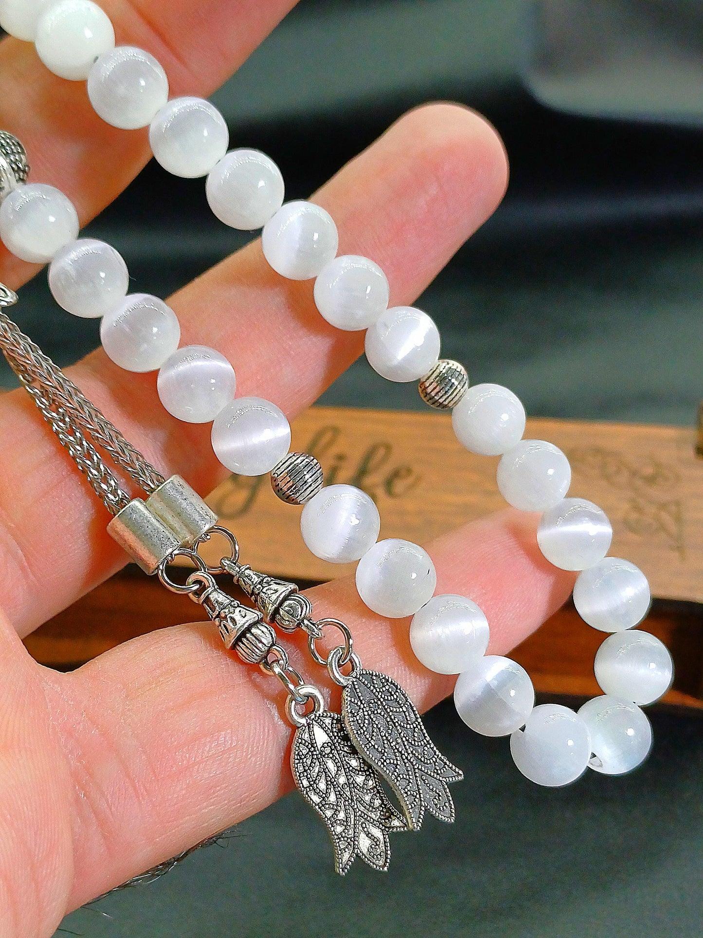 Kişiye Özel Selenit Doğaltaş Tesbih