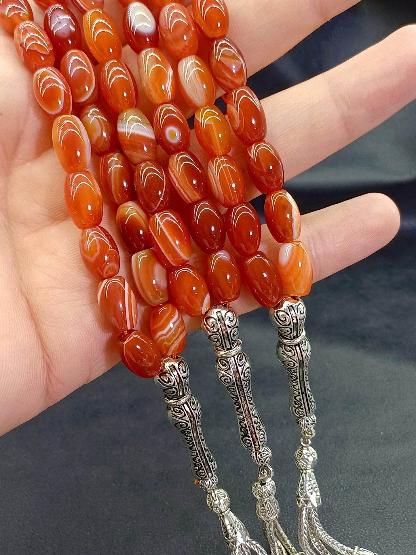 Arpa Kesim Yemen Akik Doğaltaş Tesbih