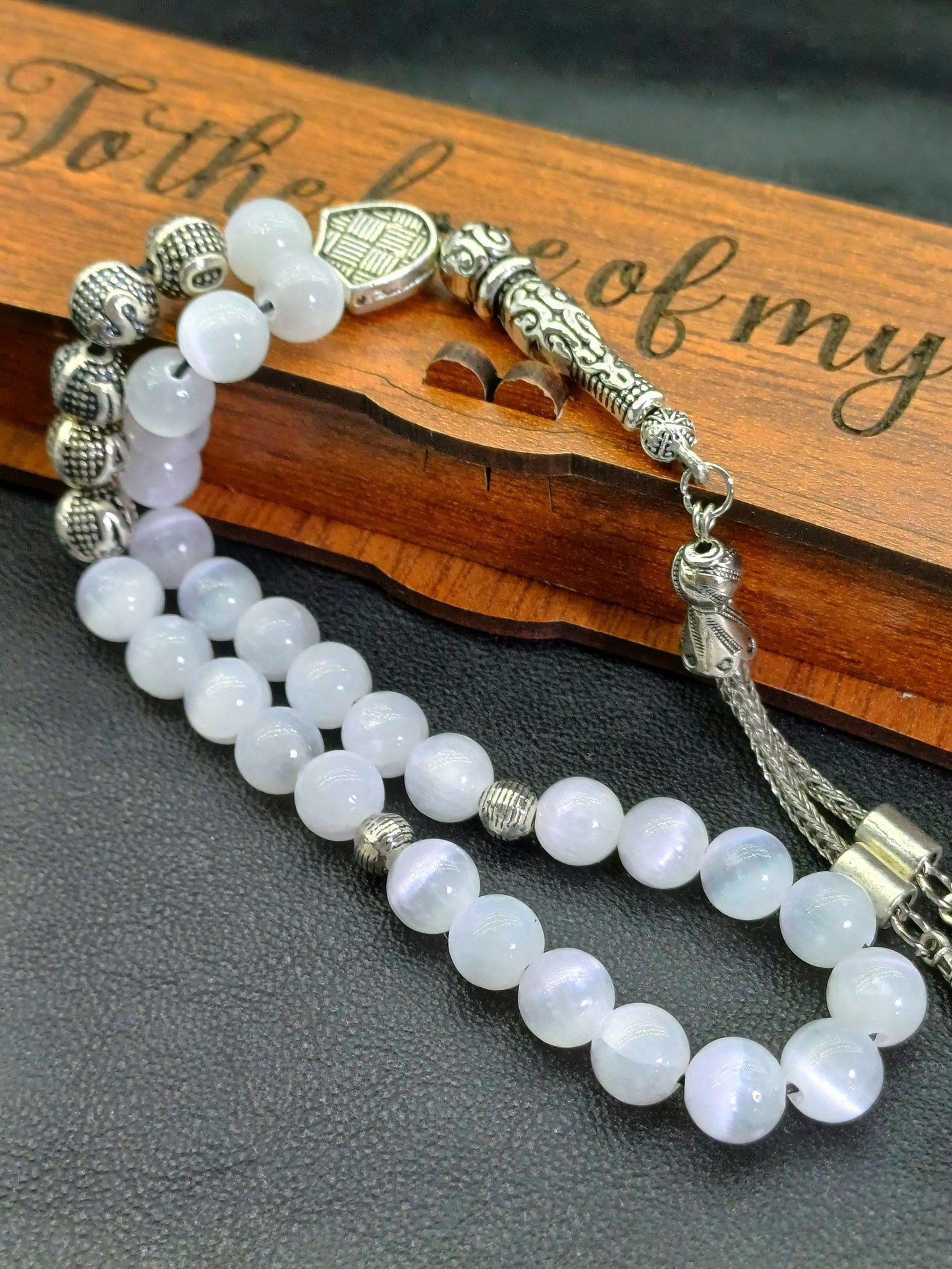 Kişiye Özel Selenit Doğaltaş Tesbih