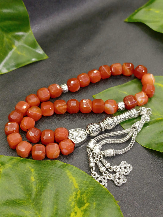 Küp Kesim 10 mm Yemen Akik Doğaltaş Tesbih