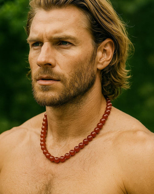 Karnelyan Akik Doğaltaş Kolye