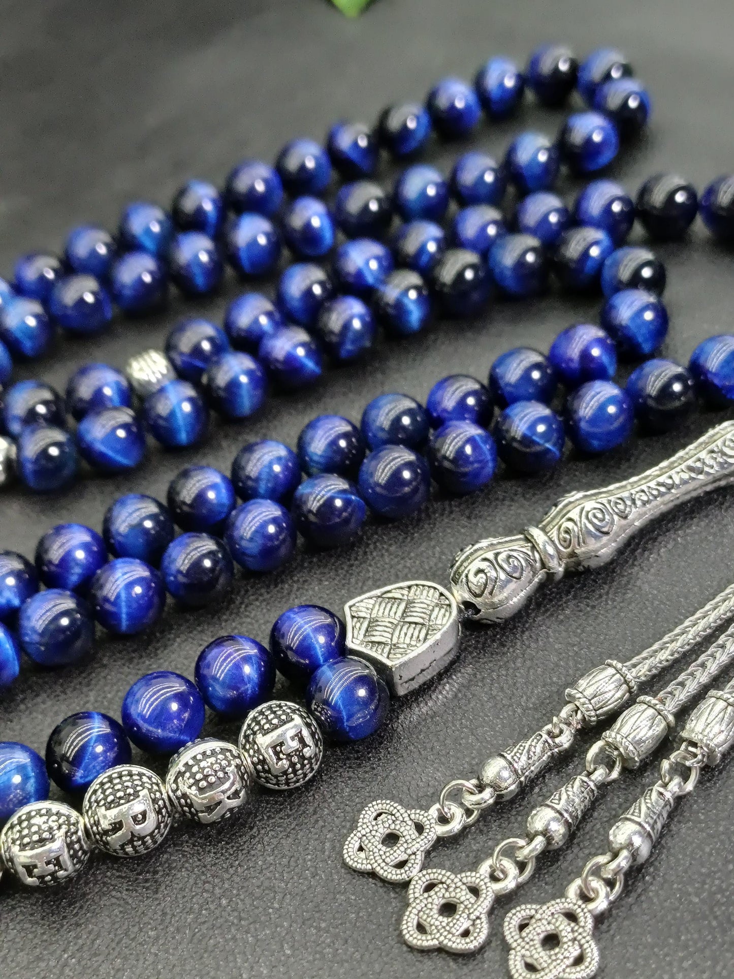 Kişiye Özel Gece Mavisi Kaplan Gözü Tesbih