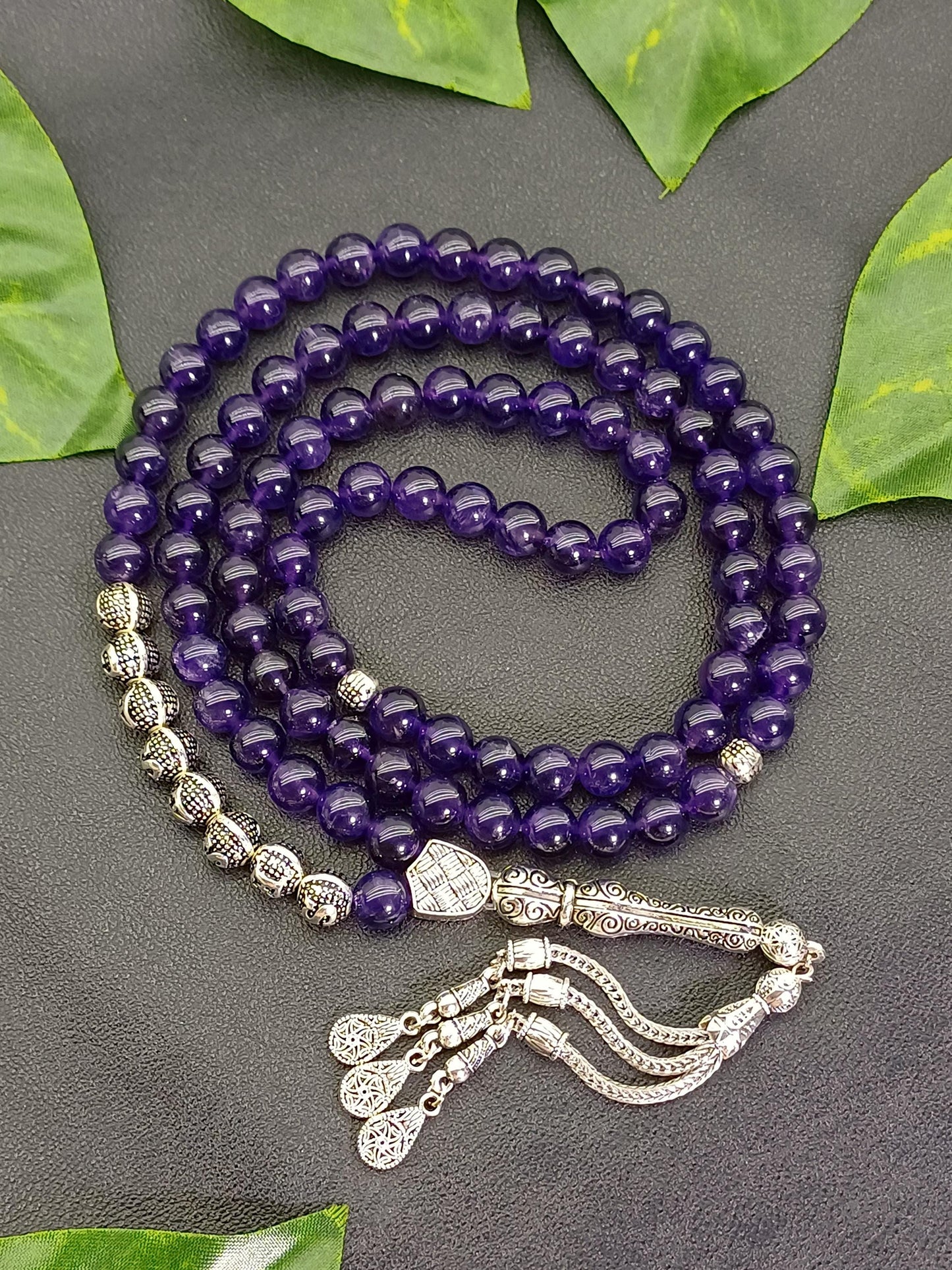 99 Boncuklu Kişiye Özel Ametist Doğaltaş Tesbih