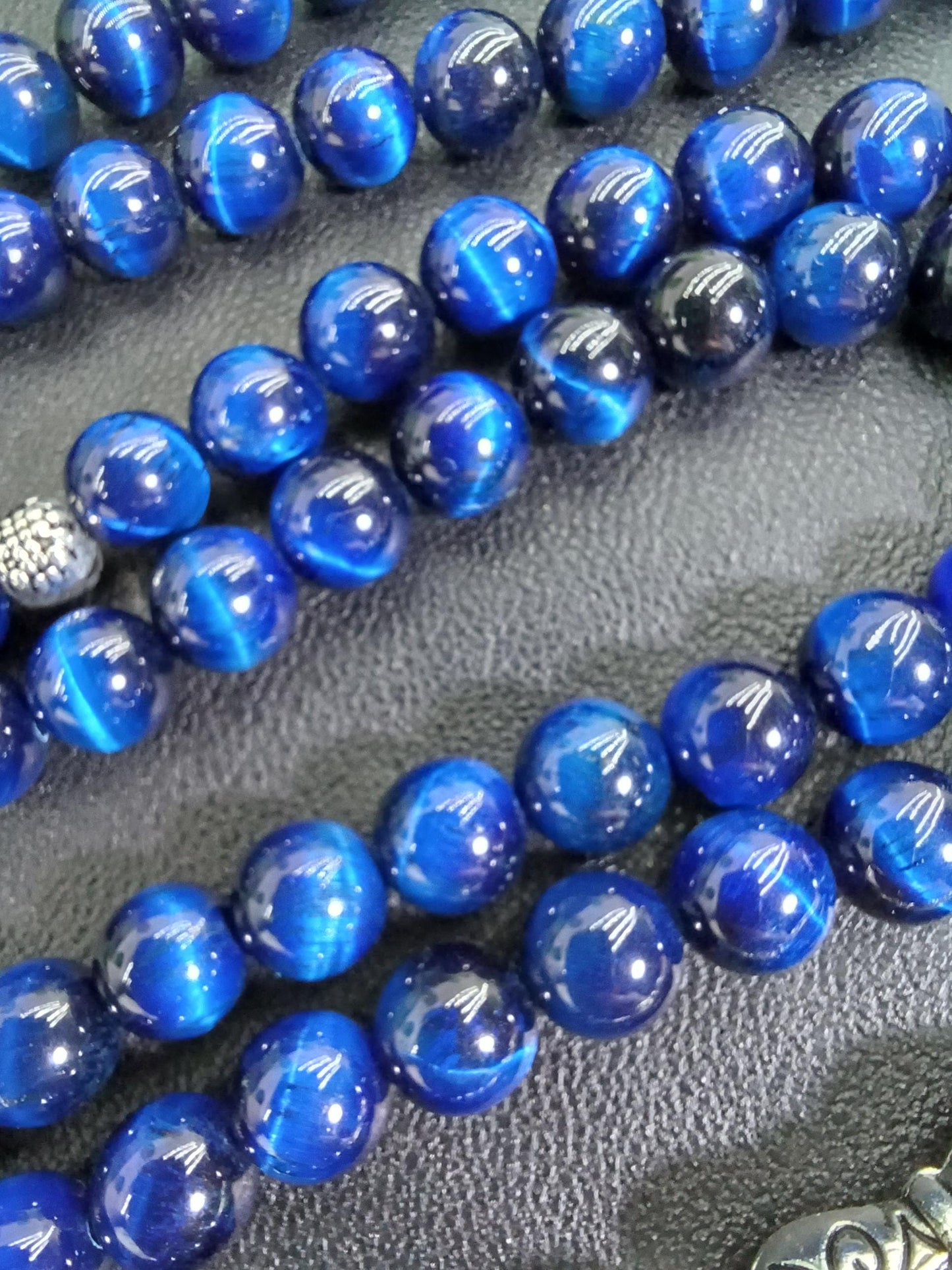 Kişiye Özel Gece Mavisi Kaplan Gözü Tesbih