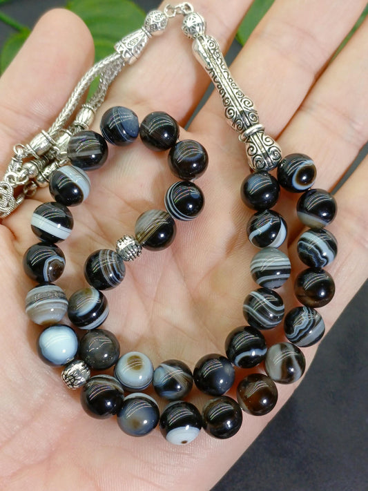 10 mm Süleyman Akik Doğaltaş Tesbih