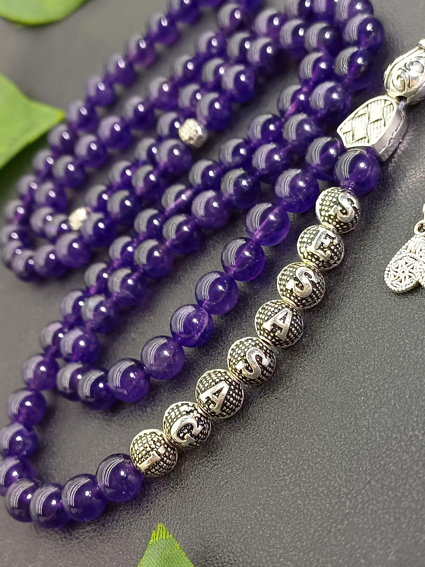 99 Boncuklu Kişiye Özel Ametist Doğaltaş Tesbih