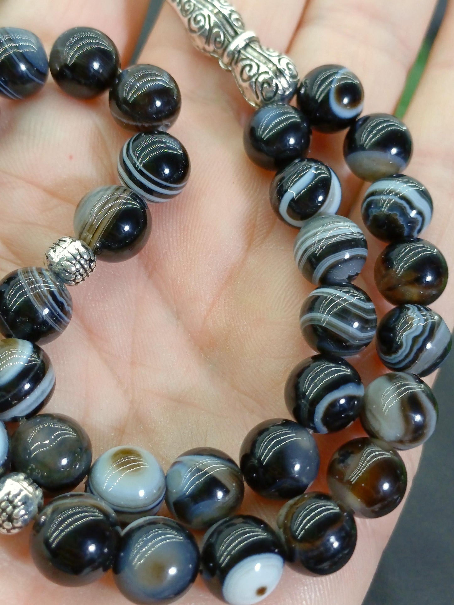 10 mm Süleyman Akik Doğaltaş Tesbih