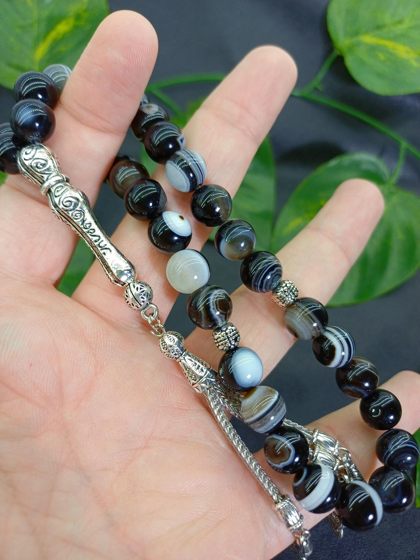 10 mm Süleyman Akik Doğaltaş Tesbih