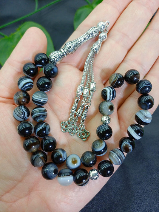 10 mm Süleyman Akik Doğaltaş Tesbih